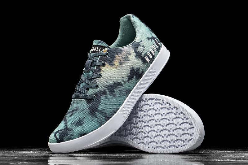 Turquoise Nobull Teal Tie-Dye Canvas Men's Trainers | CA F1414D